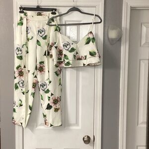 Forever 21 White Floral Jumpsuit